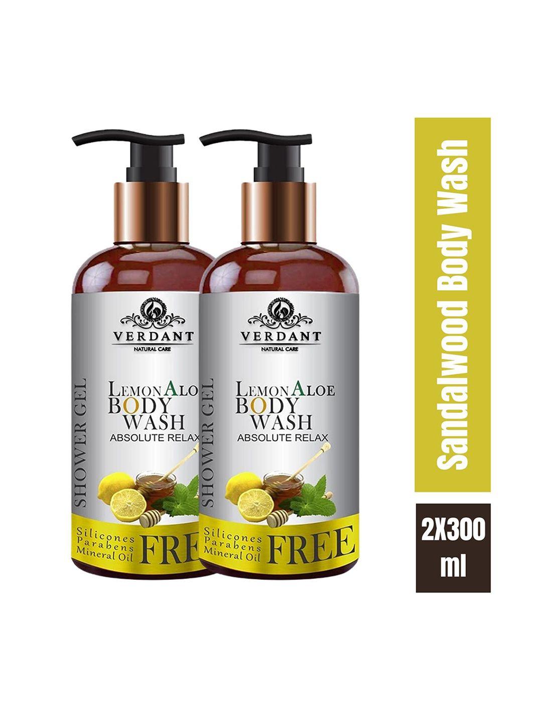 verdant natural care set of 2 lemon aloe body wash - 600 ml