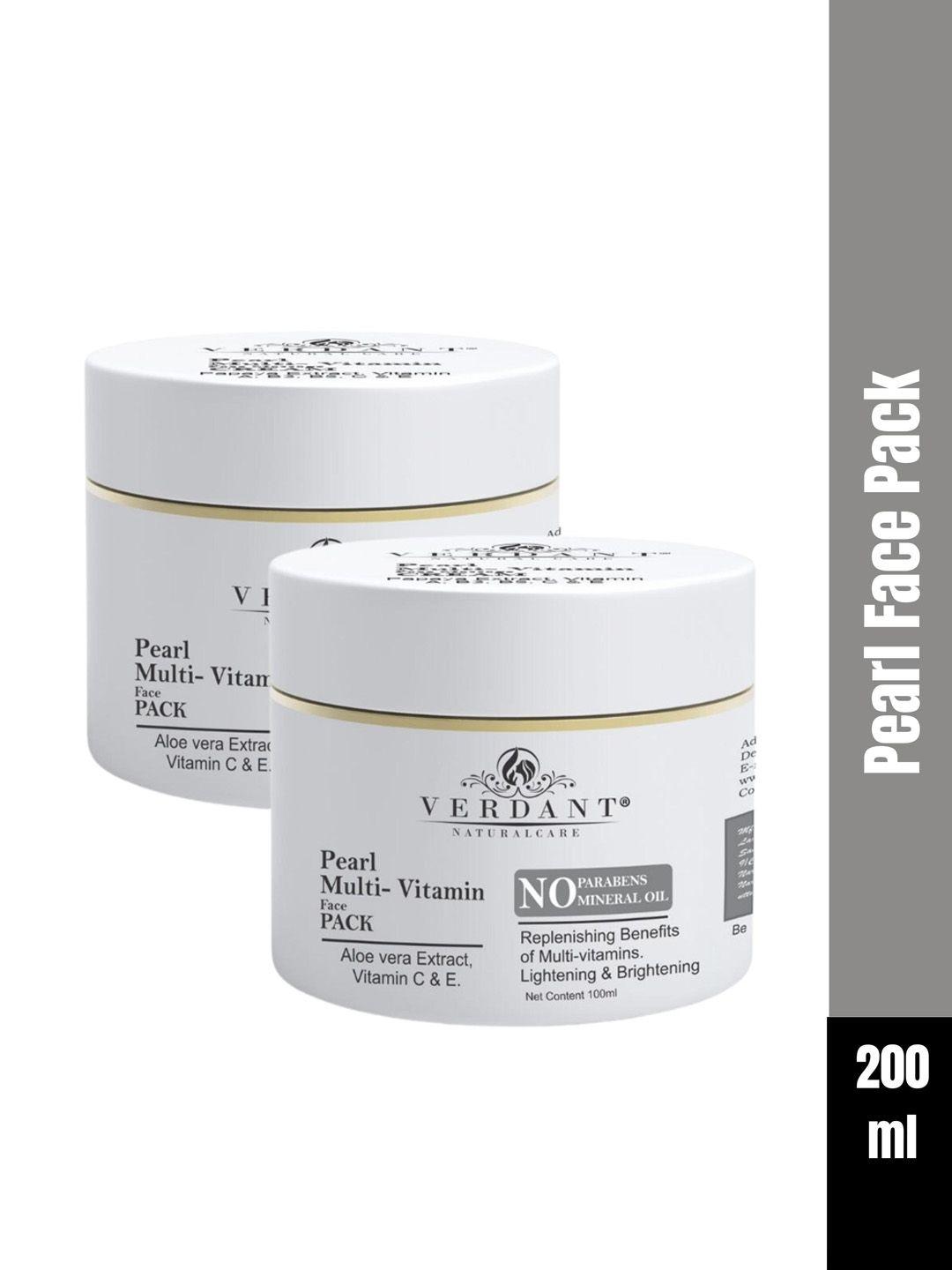 verdant natural care set of 2 pearl multi vitamin face pack - 100ml each