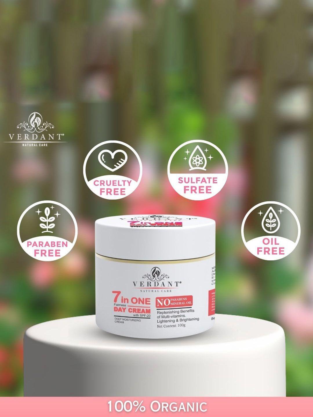 verdant natural care spf 20 deep moisturising 7 in one fairness day cream -100gm