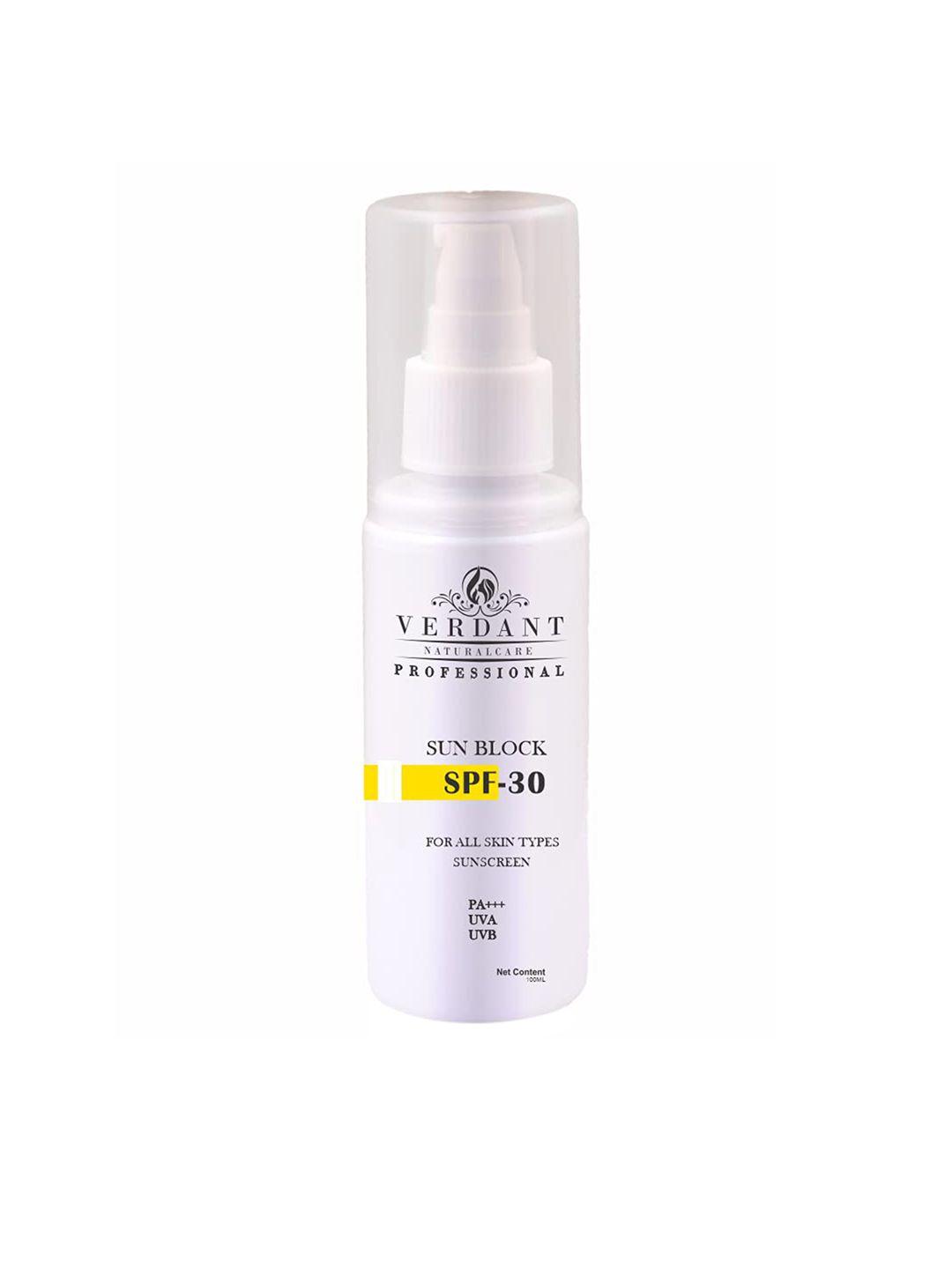 verdant natural care sunblock spf 30 pa+++ sunscreen for all skin types - 100 ml