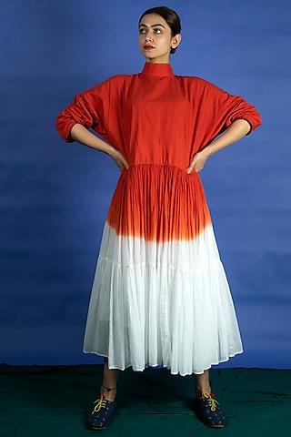 vermillion dip dyed dress