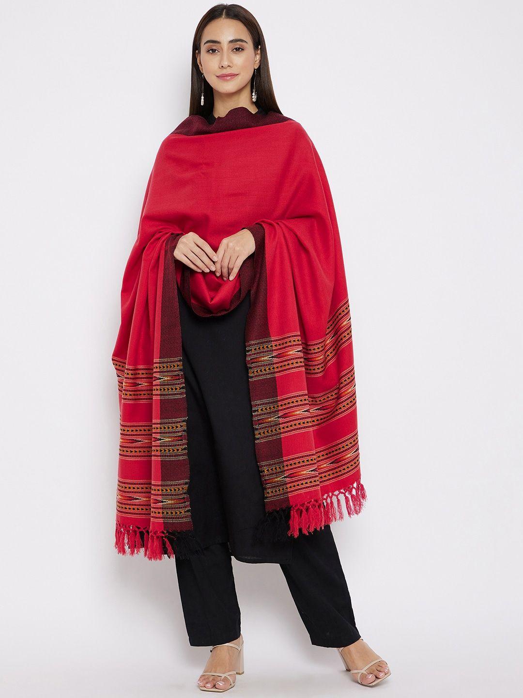 vero amore women rose woven-design jacquard kullu shawl