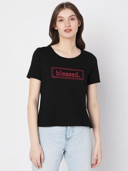 vero moda black graphic print t-shirt