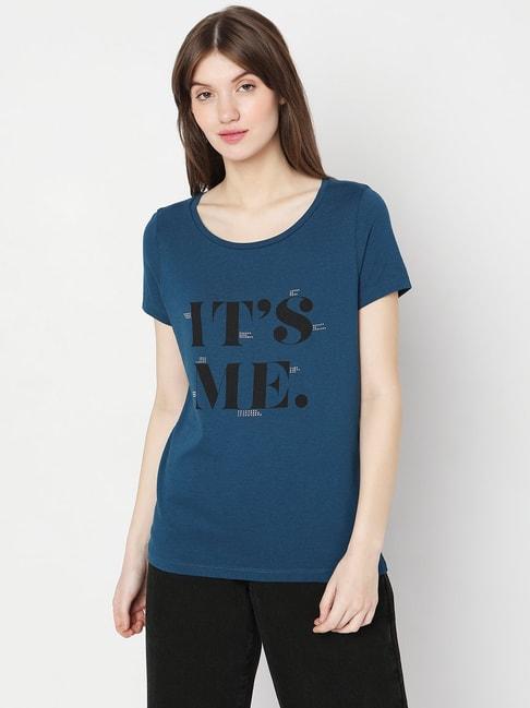 vero moda blue graphic print t-shirt