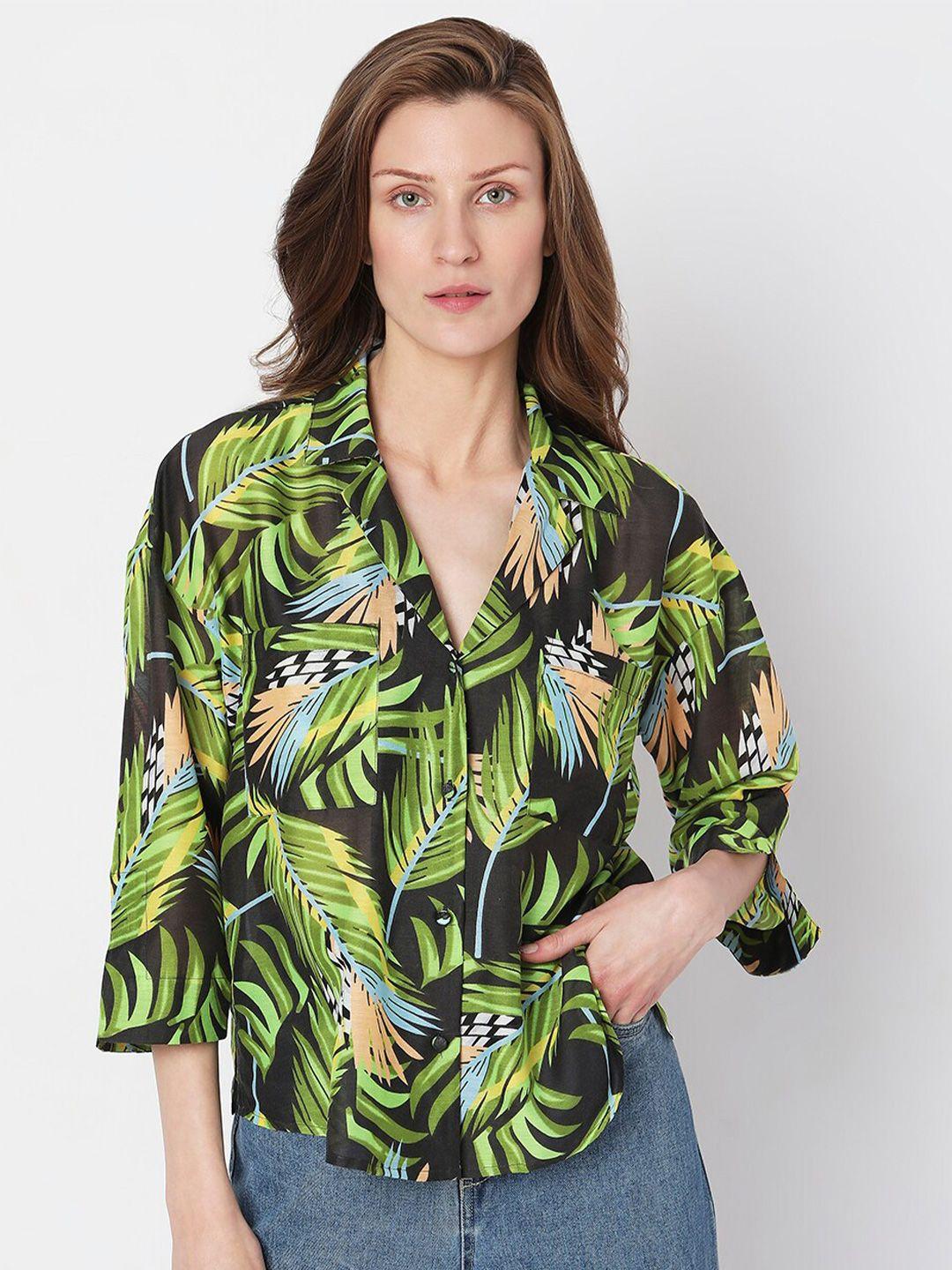 vero moda boxy floral printed casual shirt