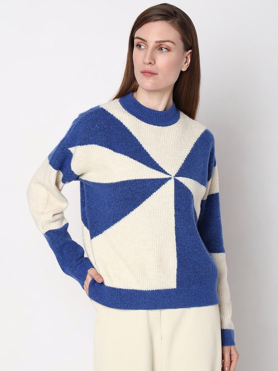 vero moda colourblocked knitted pullover