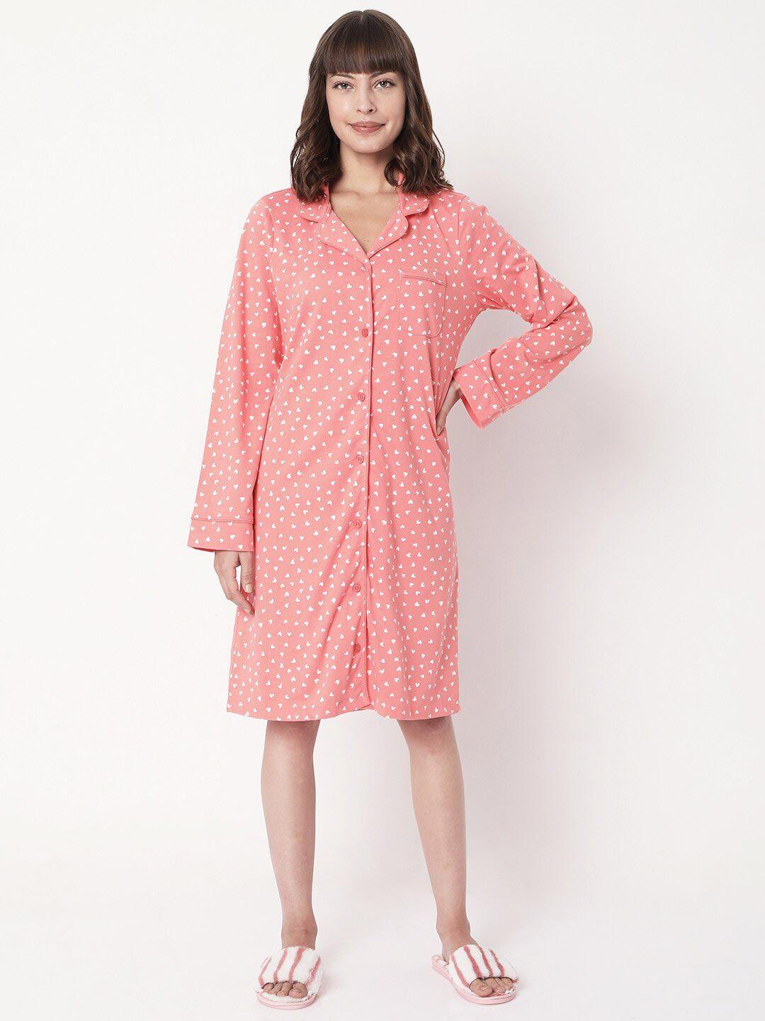 vero moda ease pink polka dot print night dress