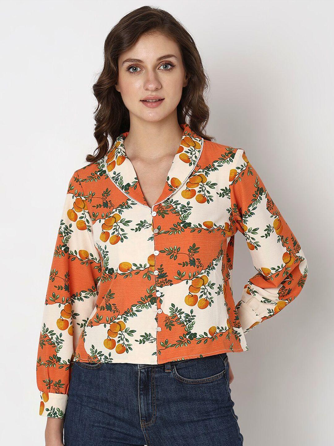 vero moda floral opaque printed casual shirt