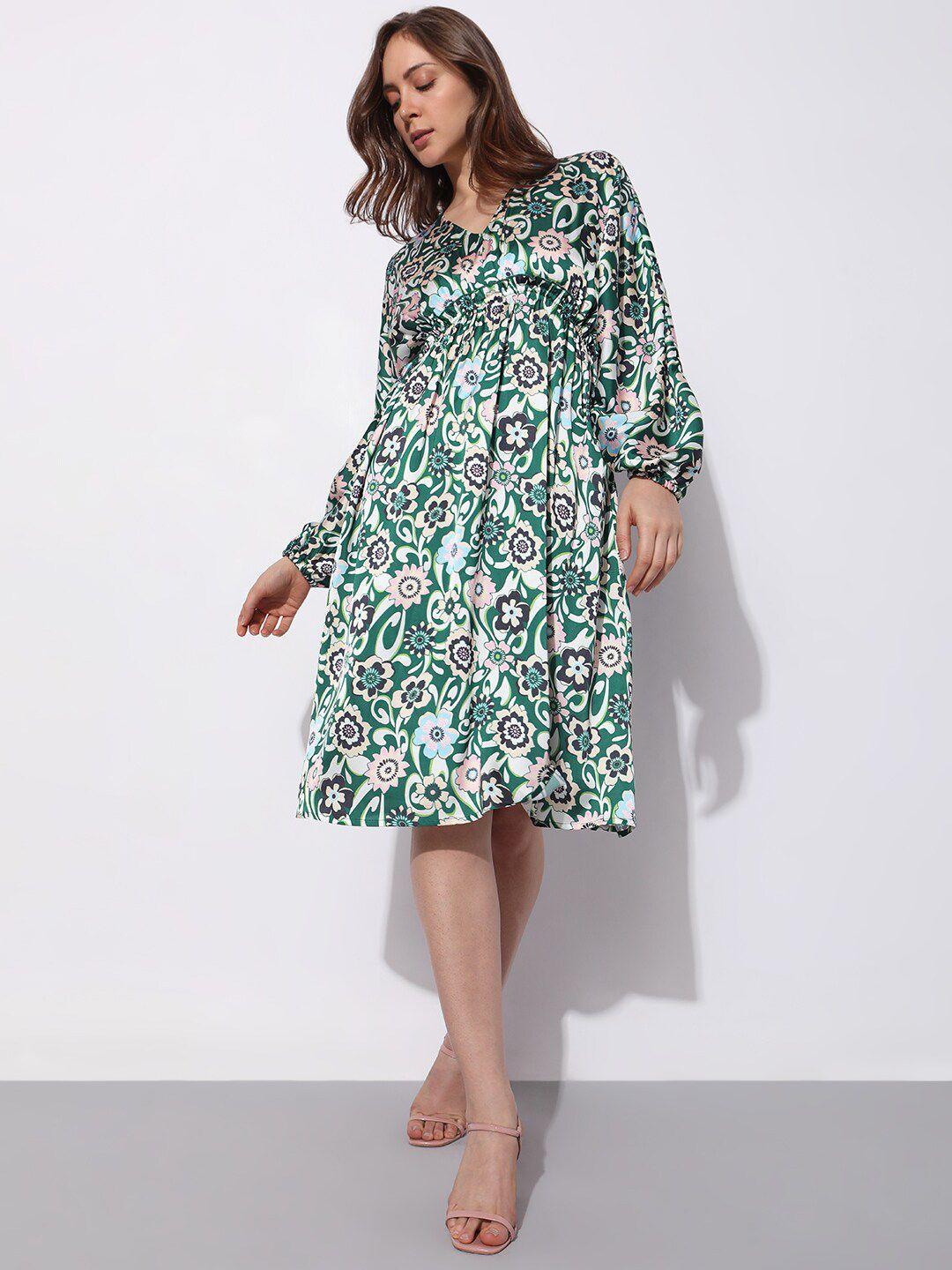 vero moda floral printed a-line dress