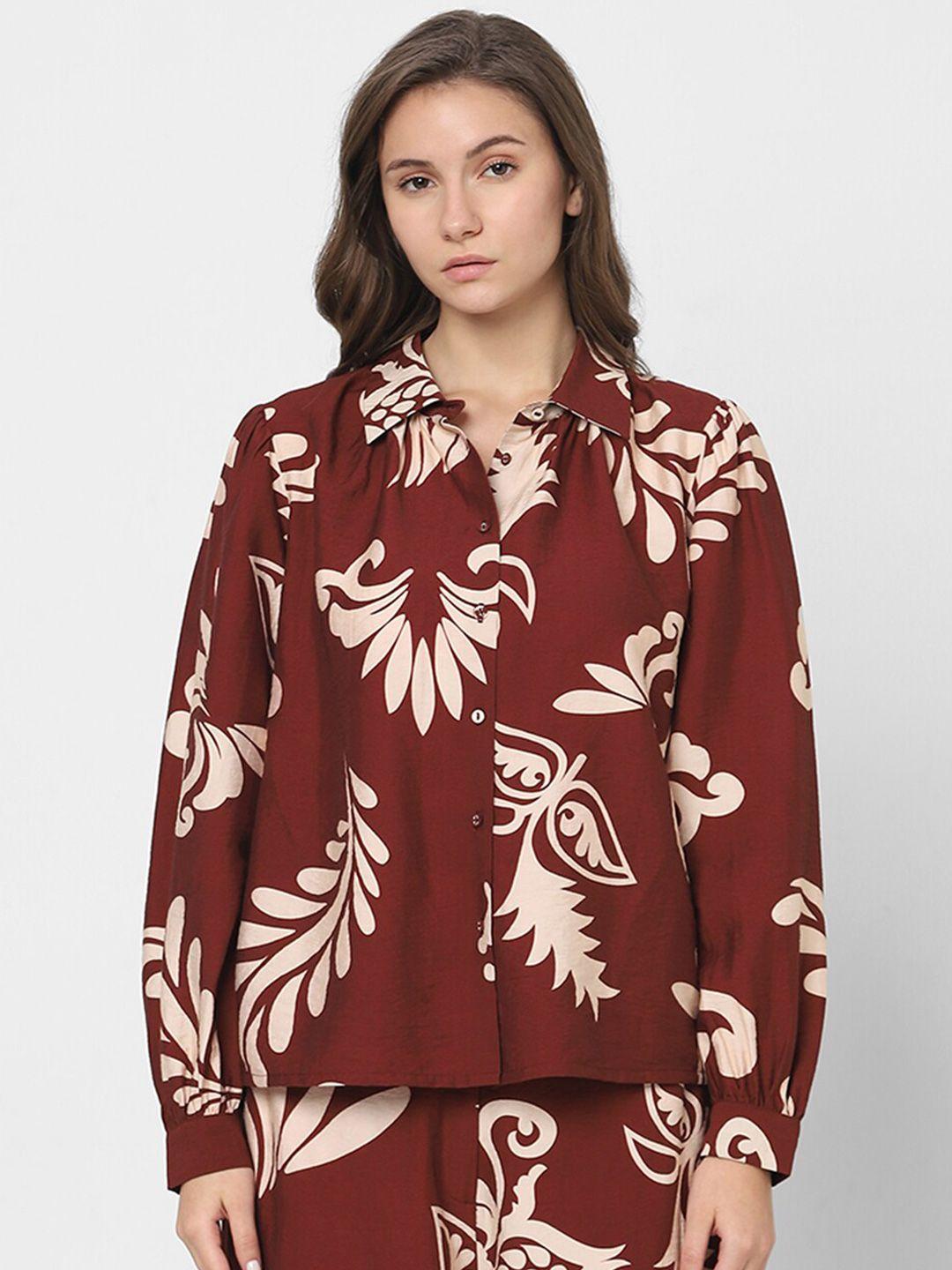 vero moda floral printed opaque casual shirt