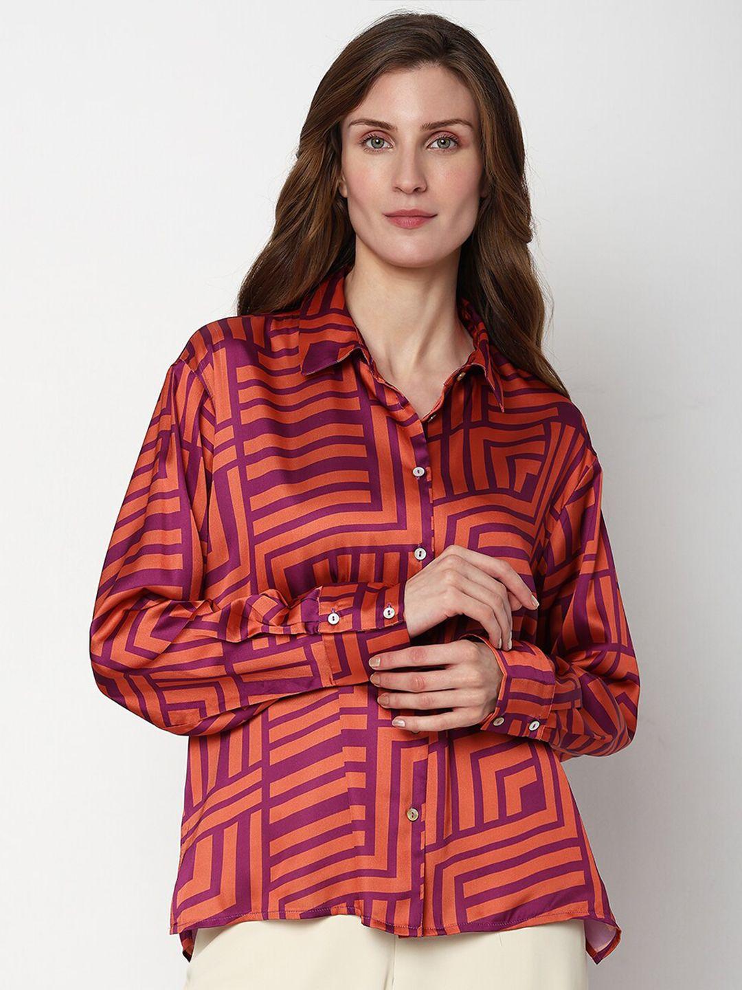 vero moda geometric printed casual shirt