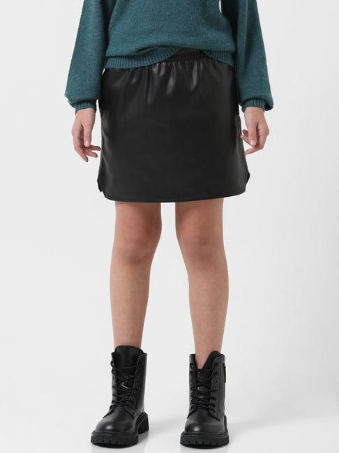 vero moda girl black solid skirt