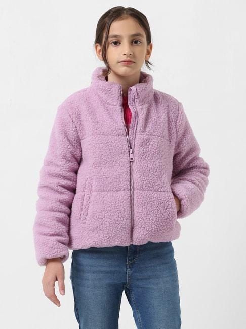 vero moda girl lavender solid full sleeves jacket