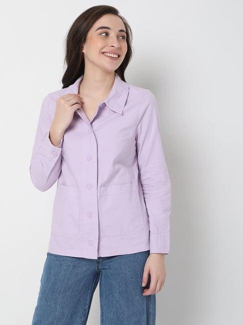vero moda lavender classic fit shirt
