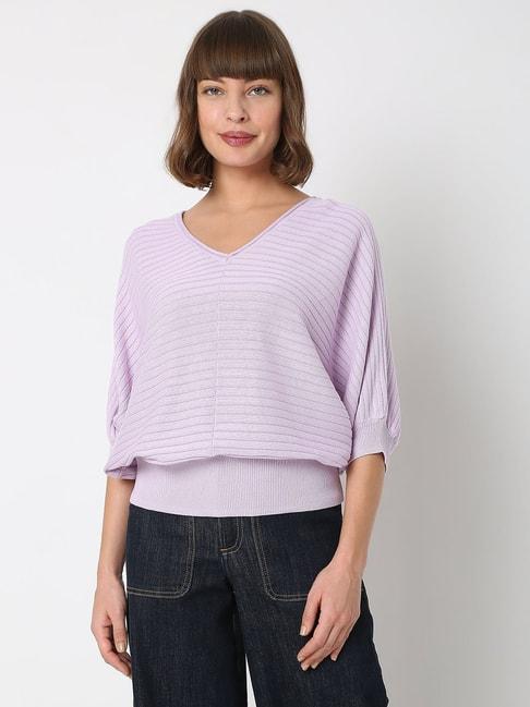 vero moda lavender striped pullover