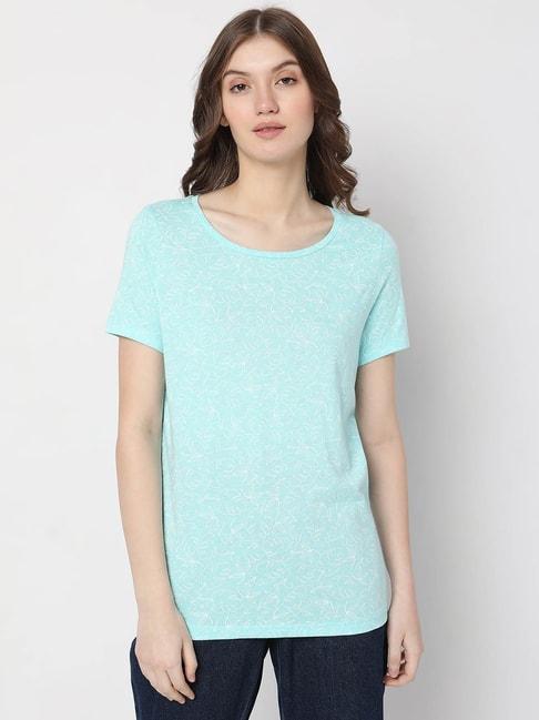 vero moda light blue printed t-shirt