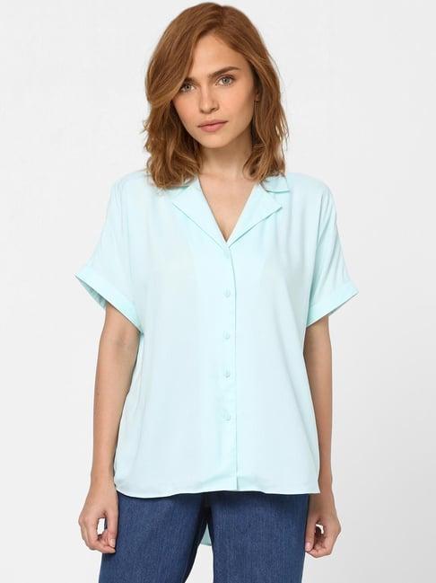 vero moda light blue regular fit shirt