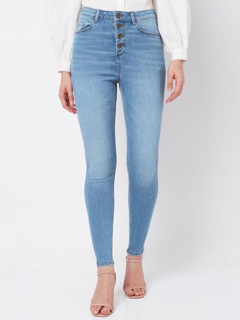 vero moda light blue skinny fit high rise jeans
