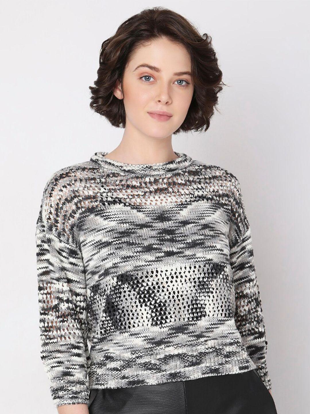 vero moda long sleeves open knit pullover