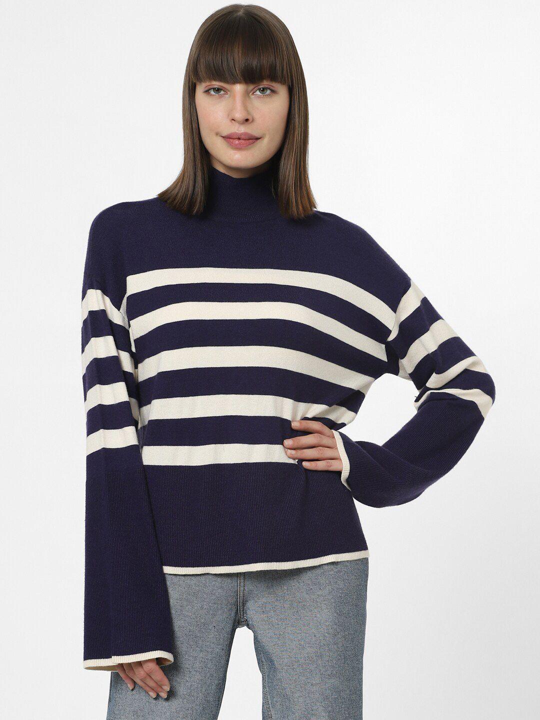 vero moda long sleeves turtle neck striped pullover