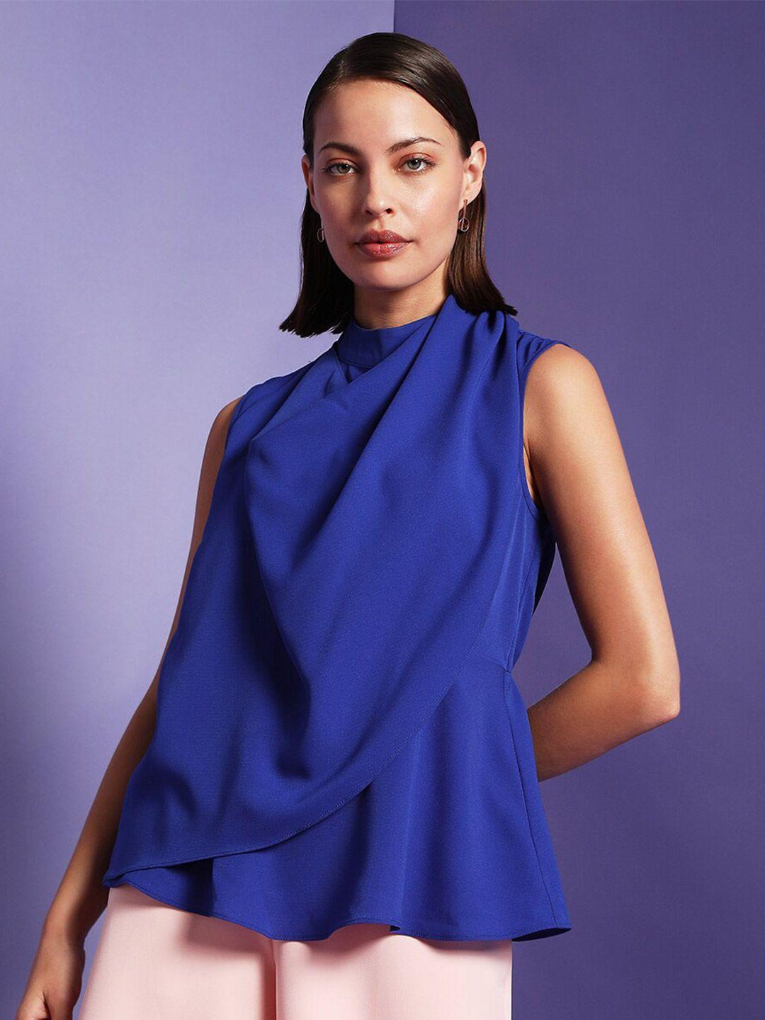 vero moda marquee collection women blue solid top
