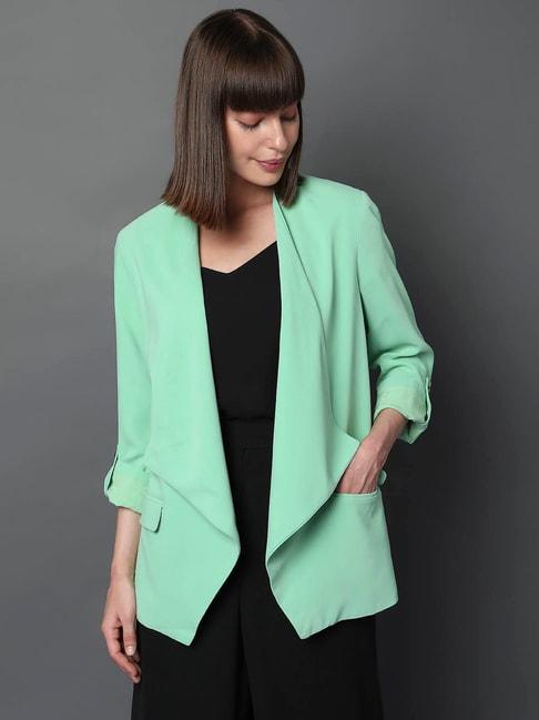 vero moda mint green regular fit blazer