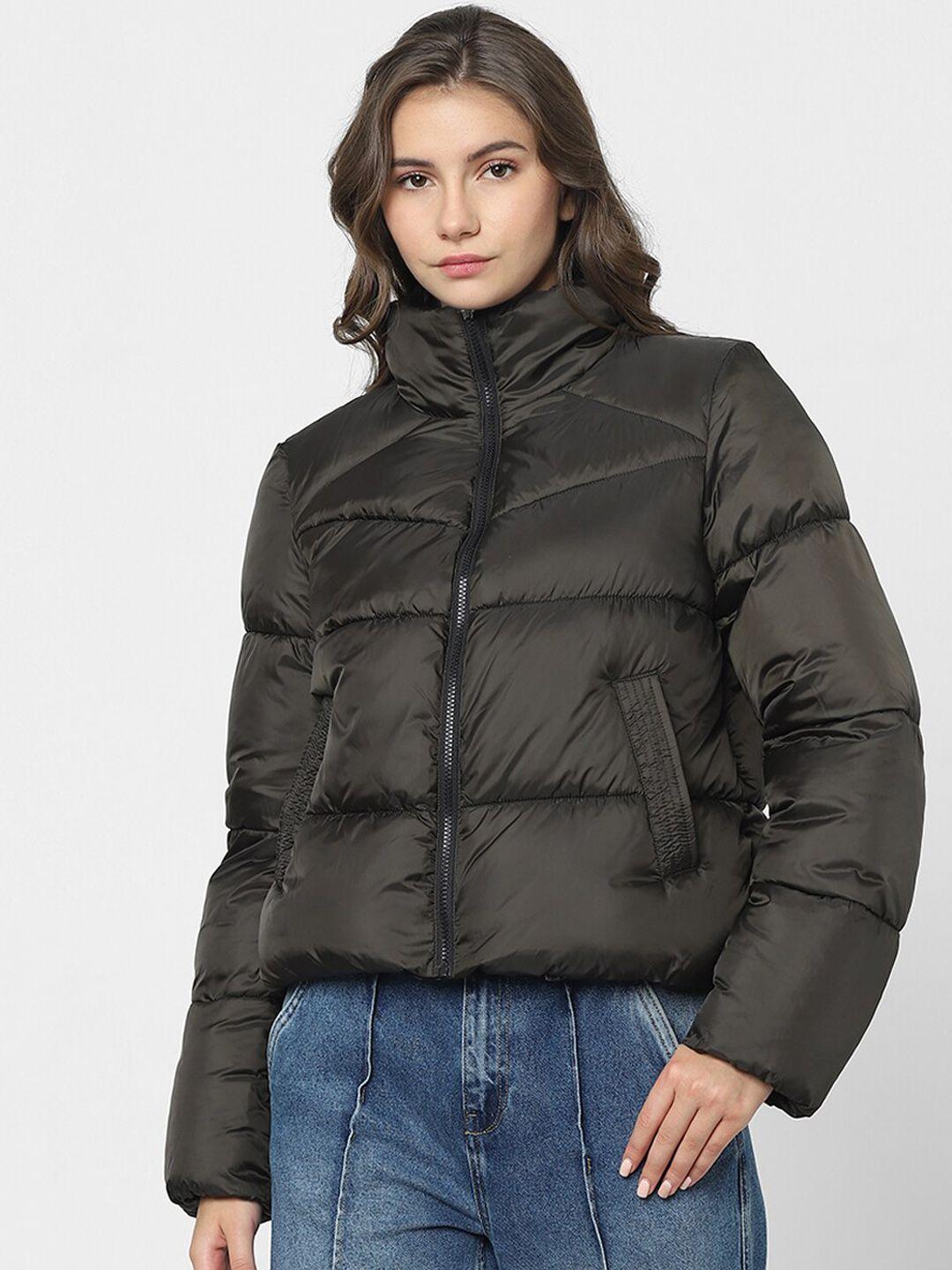 vero moda mock collar lightweight puffer jacket