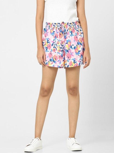 vero moda multicolor floral print shorts