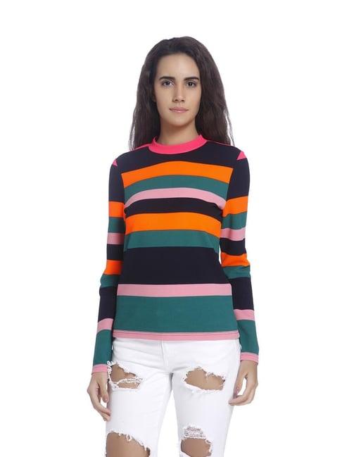 vero moda multicolored striped top