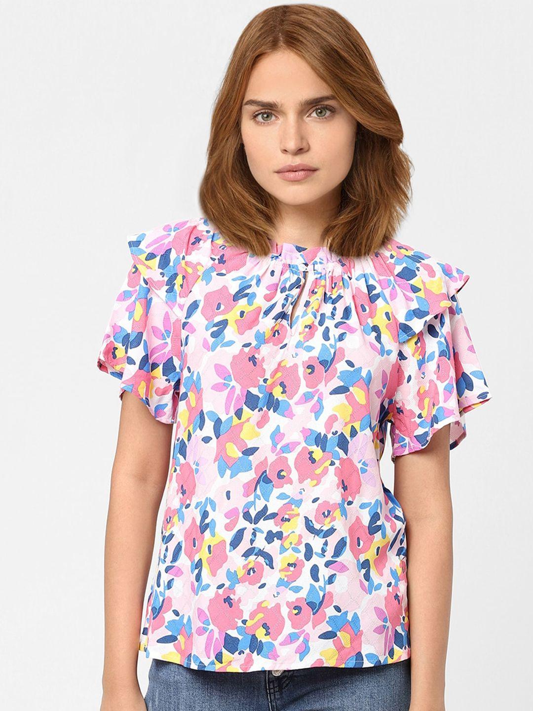 vero moda multicoloured floral print top