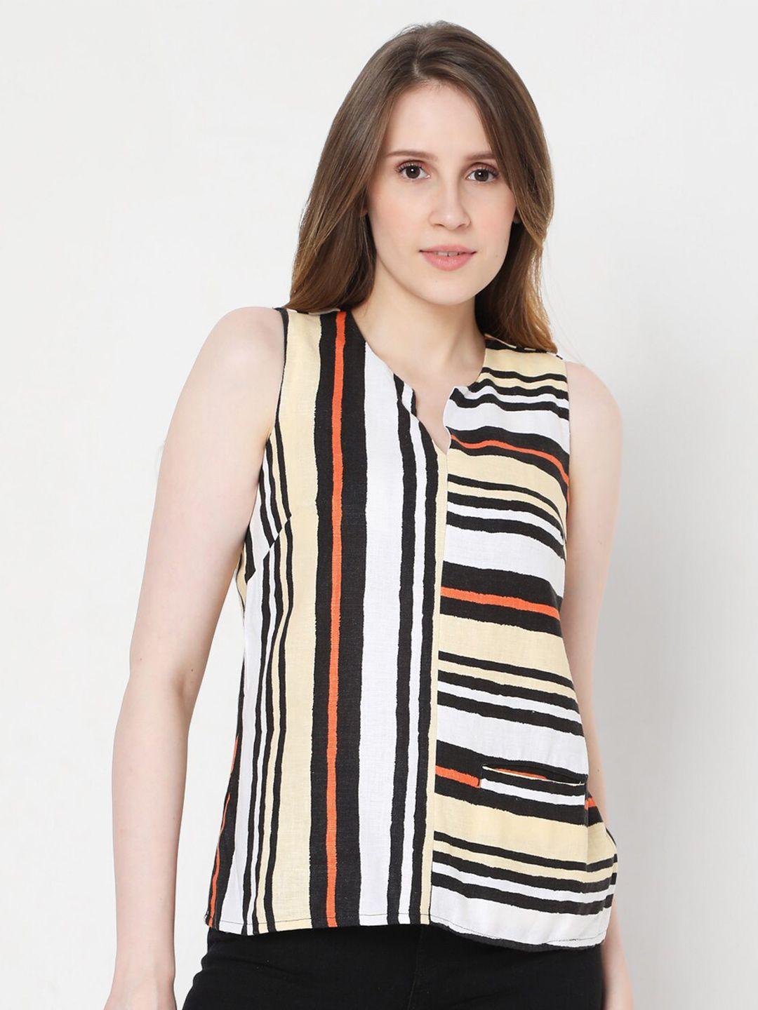 vero-moda-multicoloured-striped-linen-top