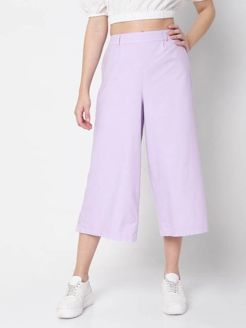 vero moda pastel lilac cotton culottes