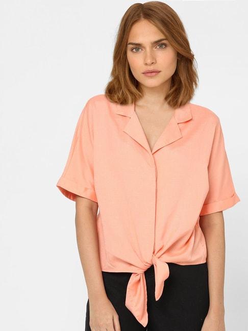 vero moda peach regular fit shirt