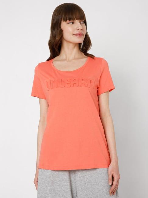 vero moda peach regular fit t-shirt