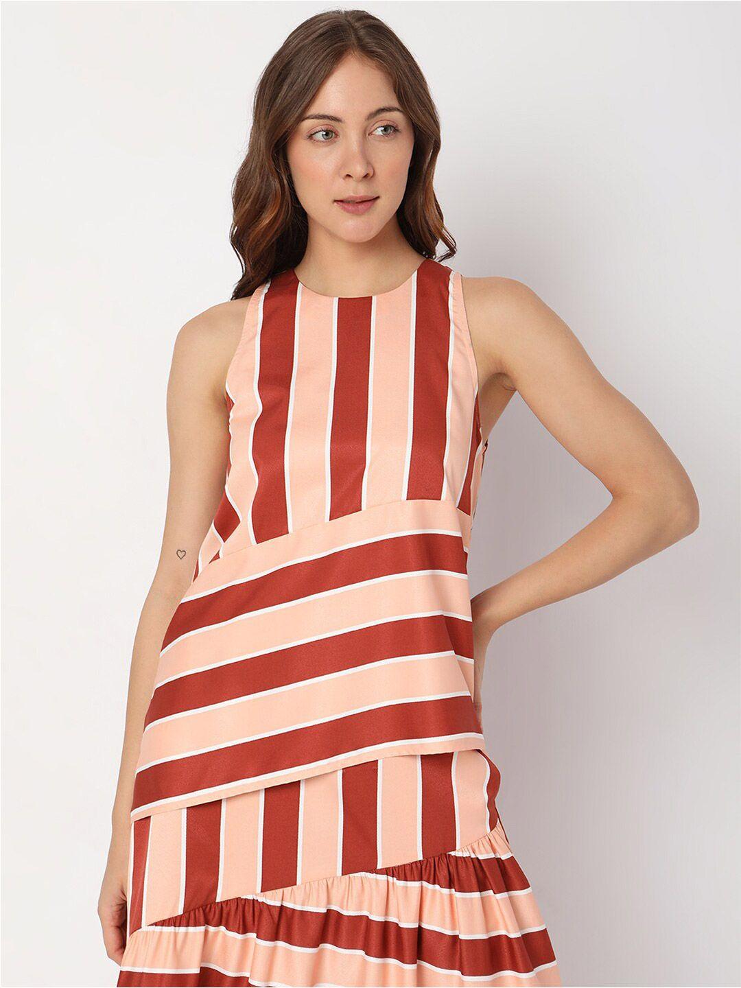 vero moda peach-coloured striped top
