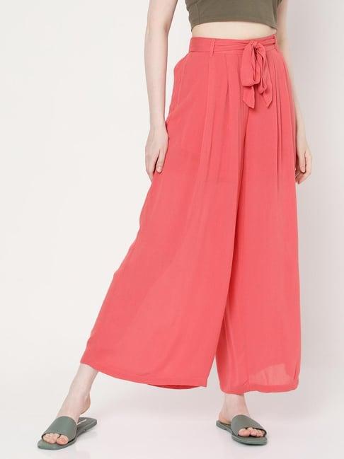vero moda pink relaxed fit trousers