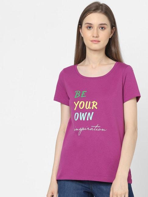 vero moda purple graphic print t-shirt