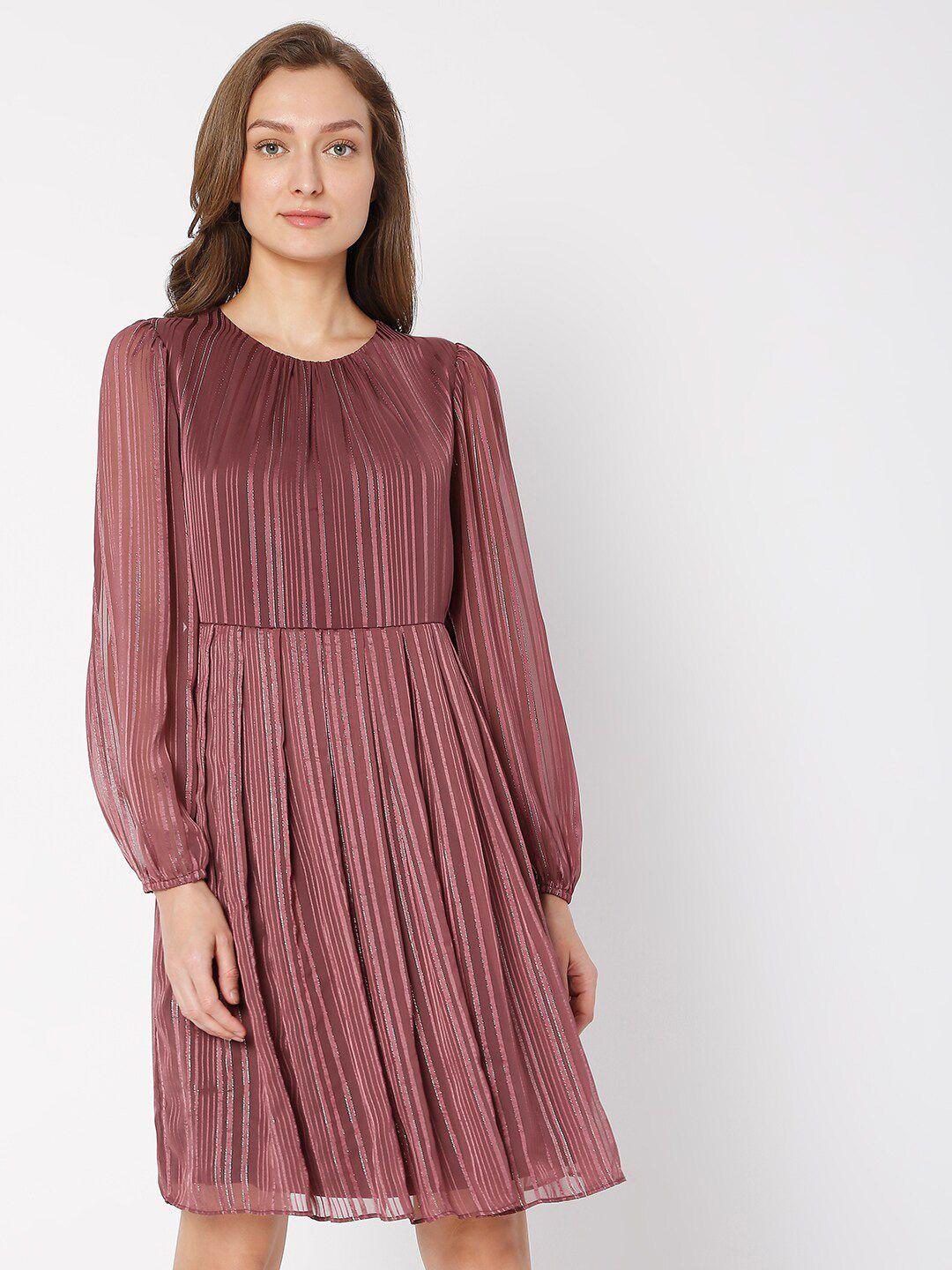 vero moda purple striped dress