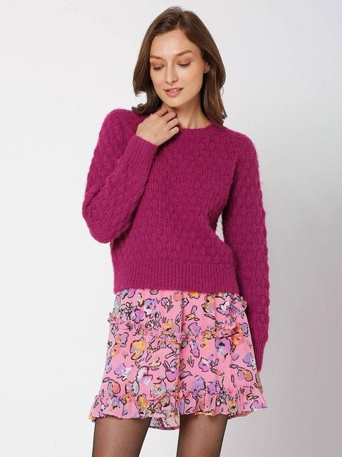 vero moda purple textured sweater