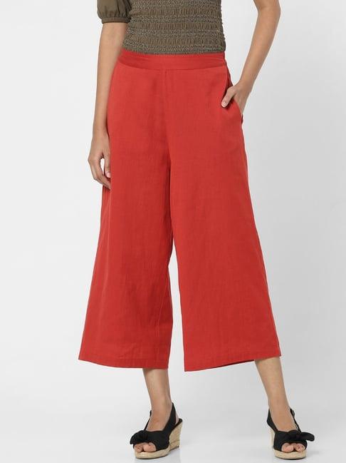 vero moda red elasticated culottes