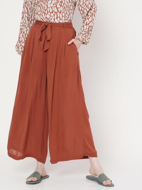vero moda rust relaxed fit trousers