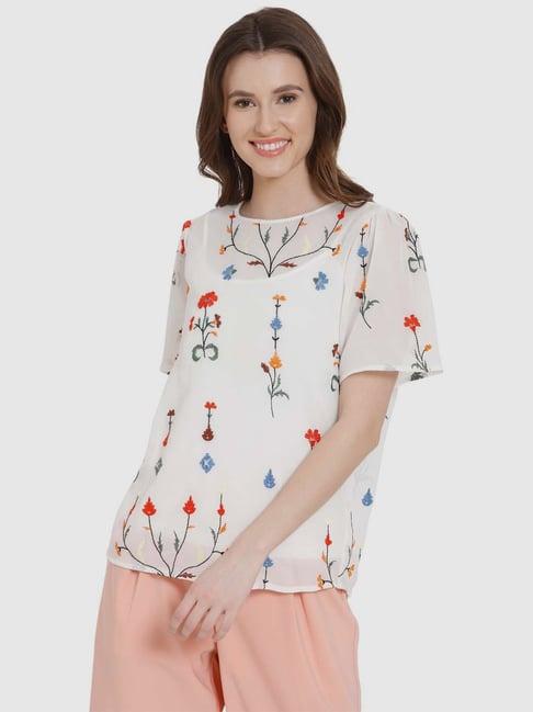 vero moda snow white embroidered top