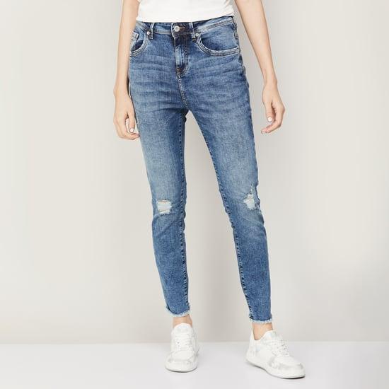 vero moda women acid washed distressed skinny jeans