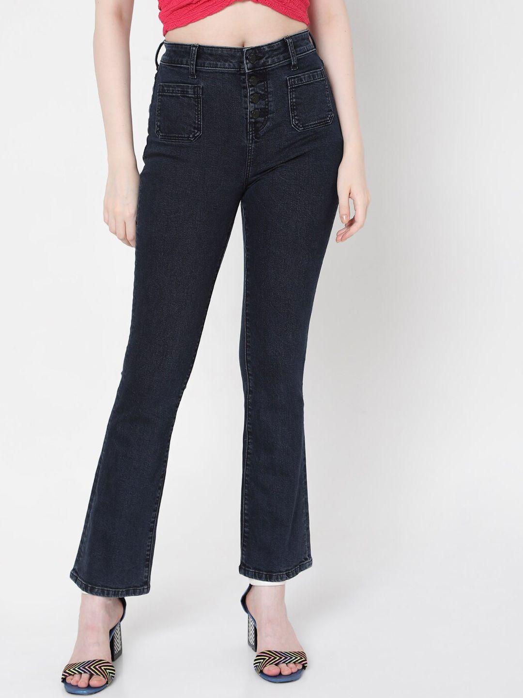 vero moda women blue bootcut jeans
