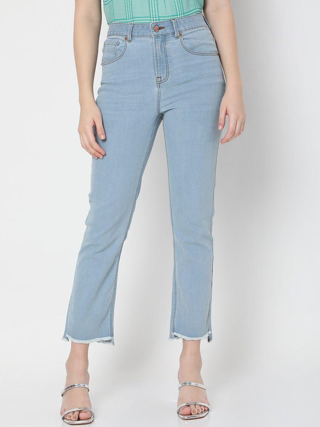 vero moda women blue high-rise jeans