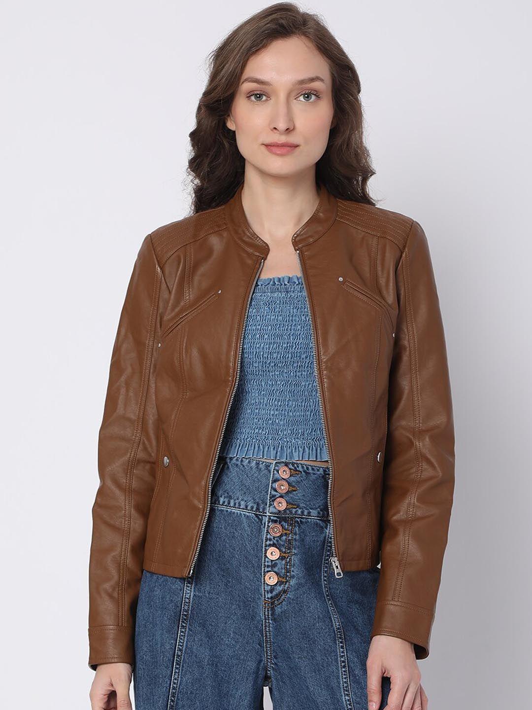 vero moda women brown tailored jacket with patchwork