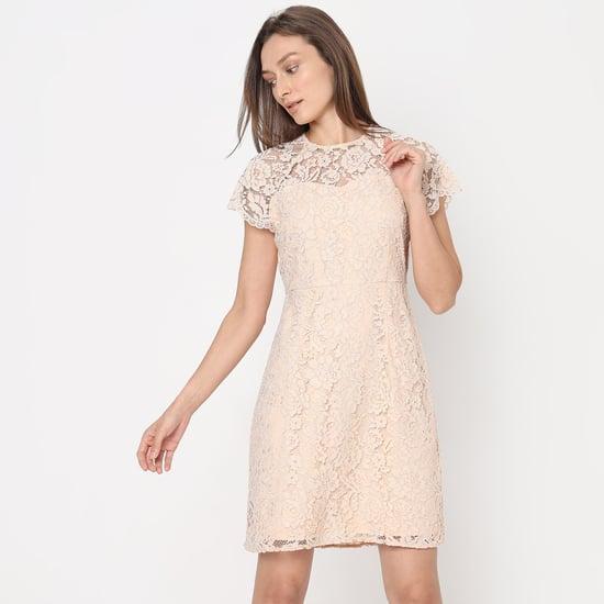 vero moda women lace-textured mini dress