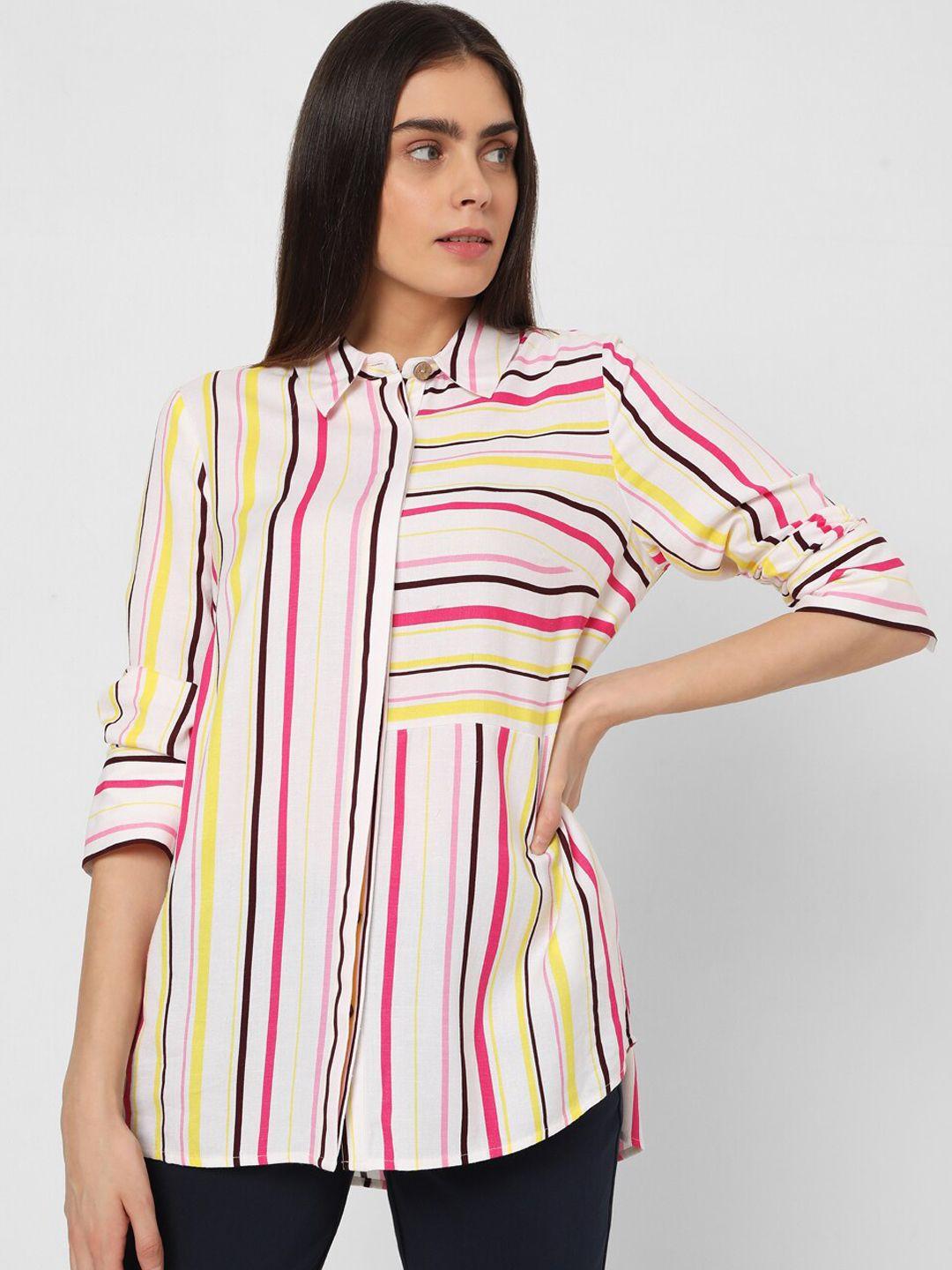 vero moda women multicoloured striped casual shirt