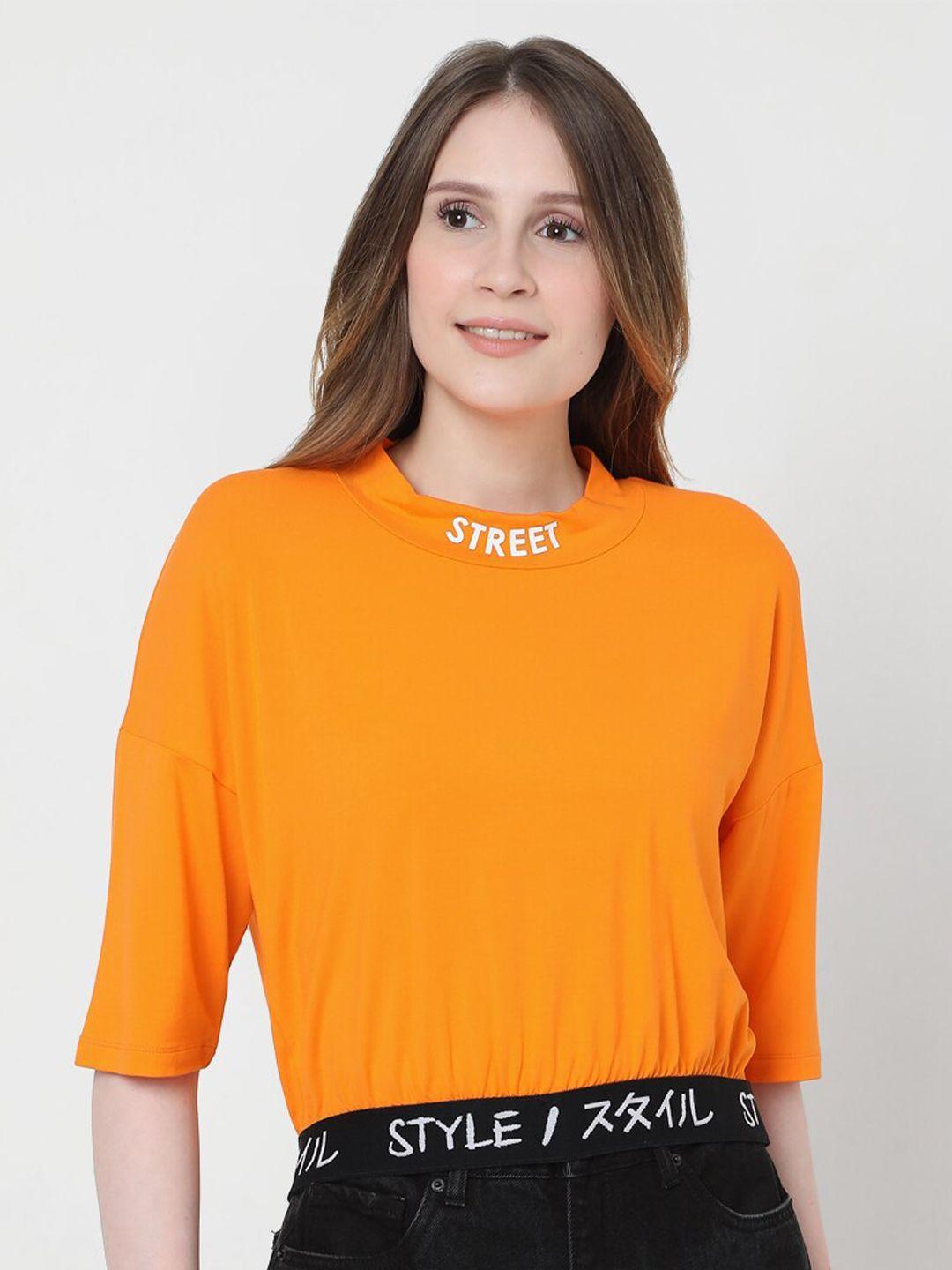 vero moda women orange t-shirt