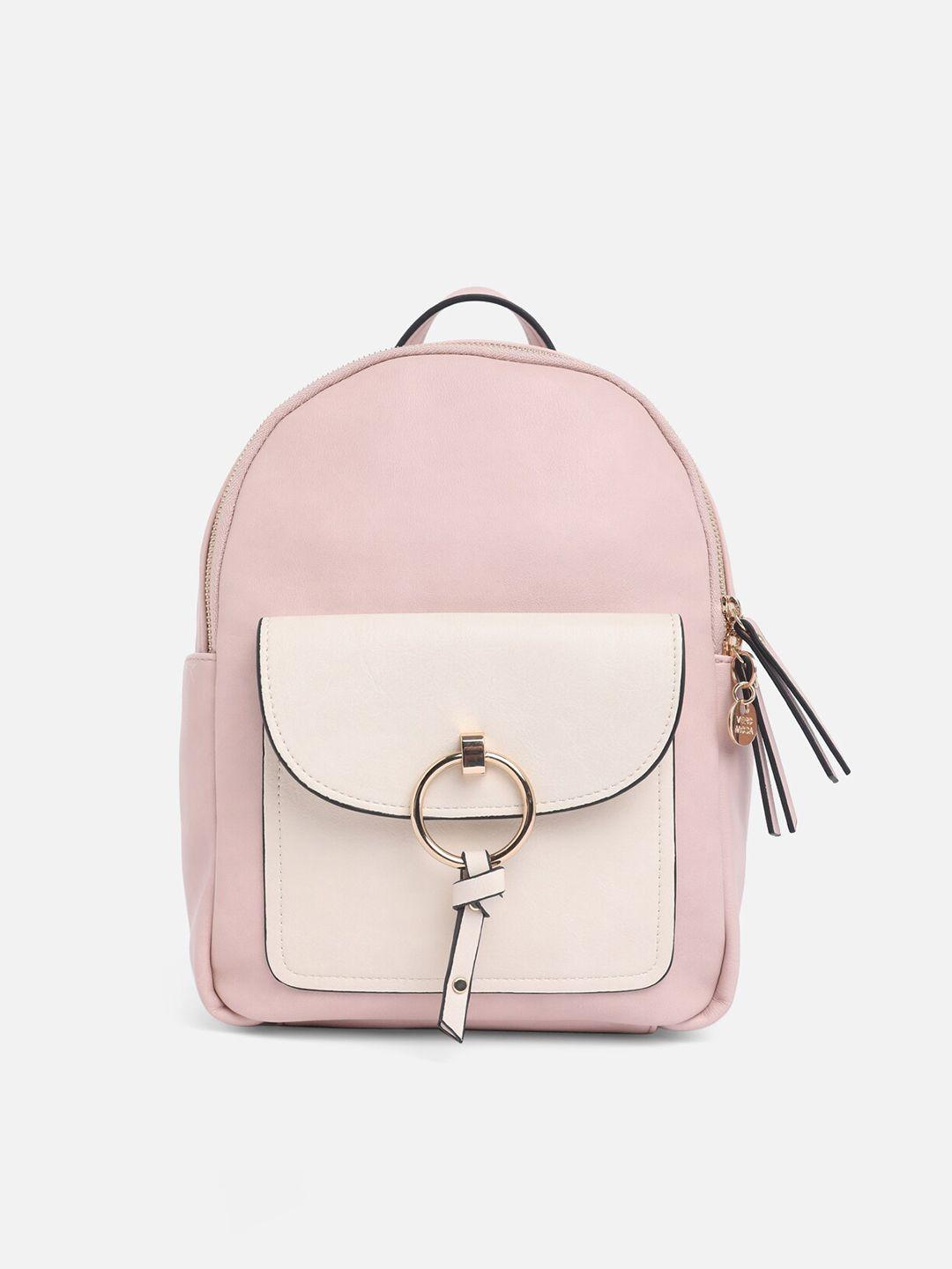 vero moda women pink & beige backpack